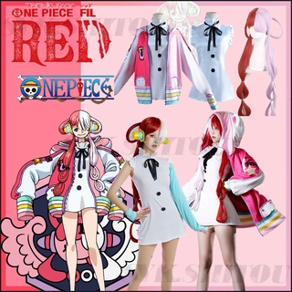 🇹🇭จัดส่ง 24 ชม.🇹🇭JP ชุดเสื้อแจ็กเก็ตคอสเพลย์  ONE PIECE FILM RED UTA สีชมพู สไตล์ญี่ปุ่น สําหรับผู้หญิง 2022