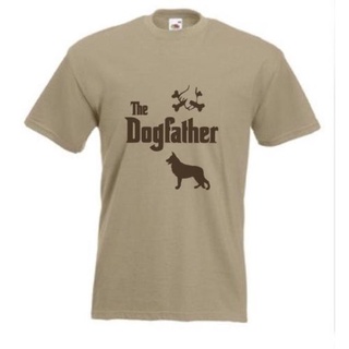 เสื้อยืดผ้าฝ้ายพิมพ์ลายขายดี เสื้อยืดแขนสั้น ผ้าฝ้าย พิมพ์ลาย The Dogfather German Shepard สําหรับผู้ชาย