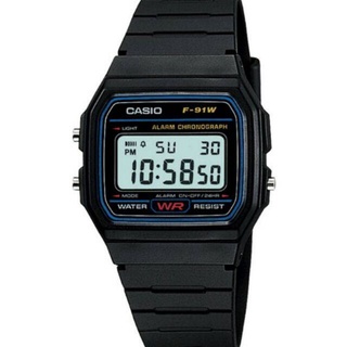 CASIO  แท้💯% รุ่น  F-91W-1DG สายเรซิ่น นาฬิกาผู้ชาย