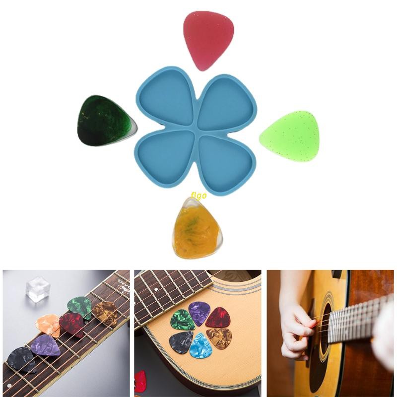 4 Pcs/Set Universal Guitar Picks Resin Mold Guitar Plectrums Silicone Mould