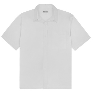 Hunter Studios - เสื้อเชิตแขนสั้น ทรงOversize รุ่น Fainly Shirt ผ้าOxford สีWhite