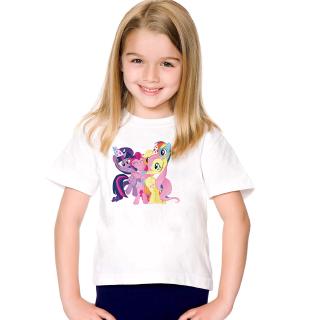 เสื้อยืดแขนสั้นลายการ์ตูน My Little Pony สำหรับเด็ก