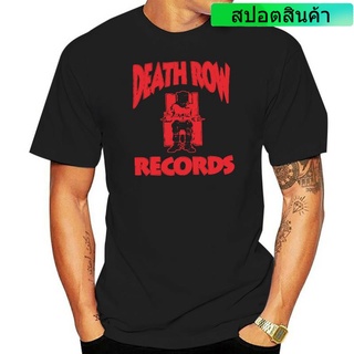 ลดกระหน่ํา เสื้อยืดลําลอง ผ้าฝ้าย 100% แขนสั้น คอกลม พิมพ์ลายโลโก้ Death Row Records สีแดง ทรงหลวม แฟชั่นสําหรับผู้ชาย แ