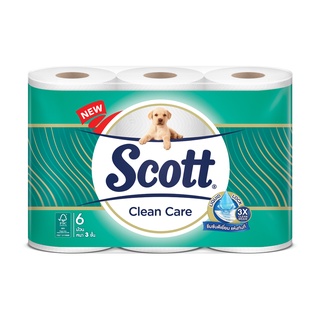 SCOTT สก๊อตต์ คลีนแคร์ กระดาษชำระหนา 3 ชั้น (แพ็ค 6 ม้วน)