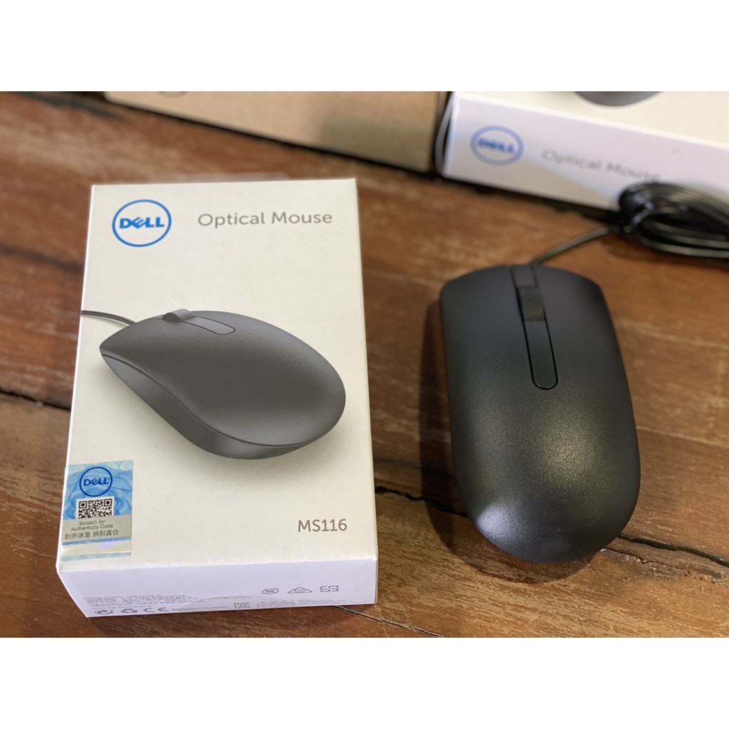 Dell Optical Mouse- MS116 ( BLACK) Original!!  พร้อมกล่อง ของแท้100%  ประกันศูนย์ไทย