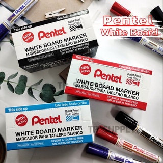 ปากกาไวท์บอร์ด Pentel เพนเทล รุ่น MW45 (ยกกล่อง12ด้าม) ปากกาไวท์บอร์ด หัวกลม PENTEL WHITEBOARD MARKER