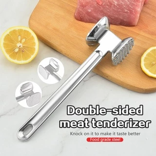 Double Side สแตนเลสสตีลเนื้อหลวมค้อนเนื้ออ่อนที่ใช้ในครัวเรือนค้อนหมูสเต็กซี่โครงหักค้อนเนื้อ