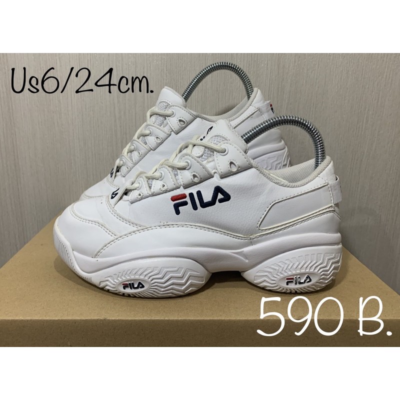 FILA Concours Low 96 Suede Disruptor Sneaker Women Running Shoes White มือสองแบรนด์แท้