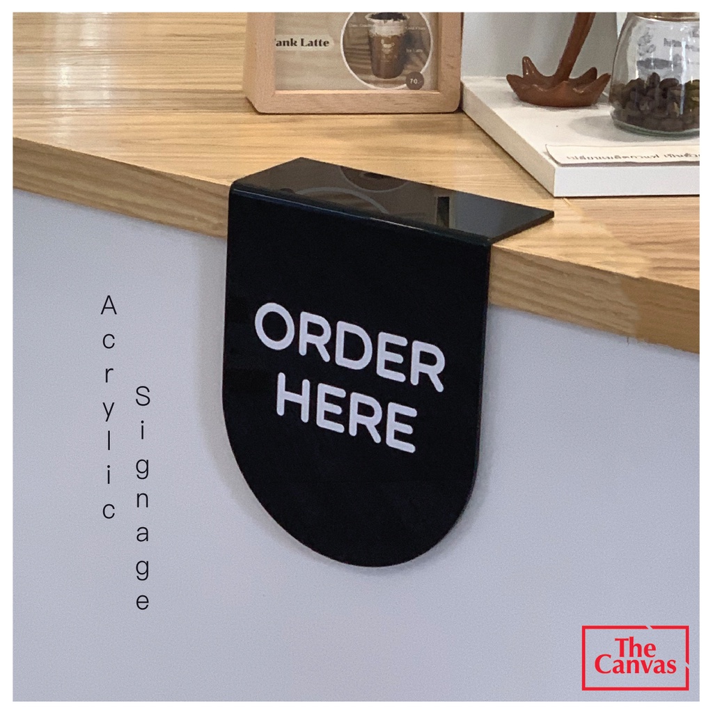 🚀🚀🚀 ป้ายติดโต๊ะ เคาน์เตอร์  🌈 ORDER HERE🌈  PICK UP HERE 🌈 ORDER & PICK UP HERE 🚀🚀🚀