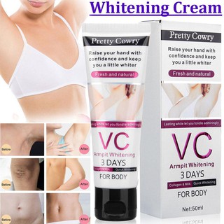 Pretty Cowry VC Whitening Cream 50g ครีมไวท์เทนนิ่งสำหรับ วงใต้แขน ที่ซ่อนเร้น เข่า