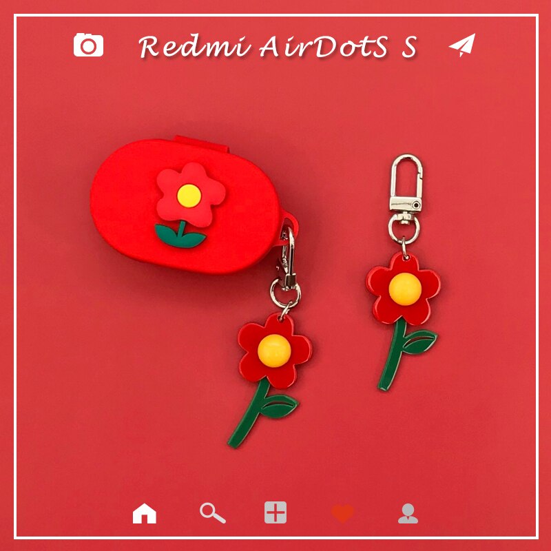 เคสซิลิโคนลายดอกไม้น่ารักสําหรับ Xiaomi Redmi Airdots 2
