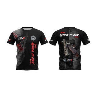 เสื้อพิมพ์ลาย TEAM GLOCK 17 ZEV  สุดยอดคอลเลคชั่น ใหม่ล่าสุด เสื้อใส่ยิงปืน ผจญภัย แนวสปอร์ต เนื้อผ้าใส่สบาย แห้งเร็ว ไม