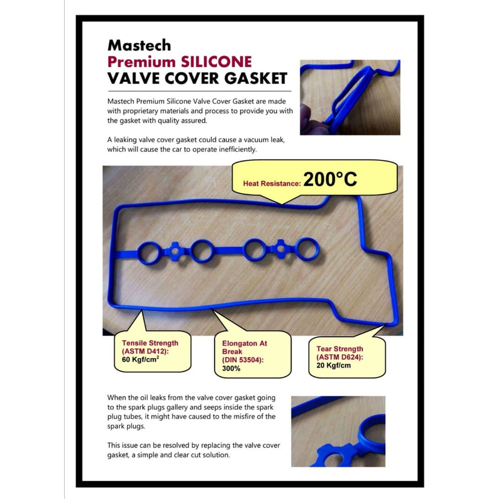 ปะเก็นฝาครอบวาล์วซิลิโคน Mastech - Toyota Vios NCP 42 / NCP 93 / NCP150 (SVCL-T/VIOS-NCP92/93)
