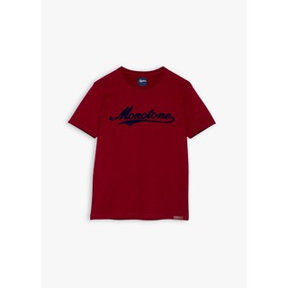 เสื้อยืดผู้ชาย สีแดงคอกลมแขนสั้นผ้าคอตตอนซุปเปอร์ซอฟท์พิเศษสกรีน Monotone T-Shirt TD