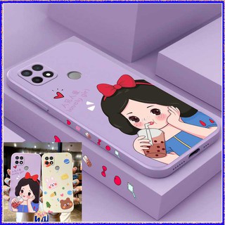 Snow white 🔥 เคส OPPO A15 A15S A93 A94 RENO5F A5 A9 2020 A31 A3S A53 F11 เคส oppo A59 F1S A32 A5 2020 A55 R9S K9  A72(5G) A73(5G) bear bunny cartoon เคสโทรศัพท์ขอบตรงลายดอกไม้ย้อนยุค