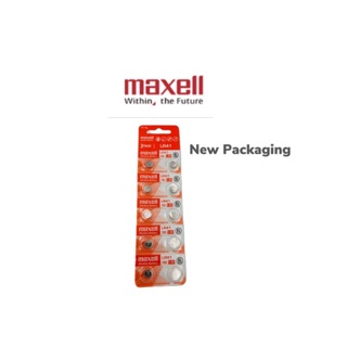 ถ่านกระดุม Maxell LR41 Alkaline Battery แพคเกจใหม่ ของแท้ แผงนึงมี10เม็ด