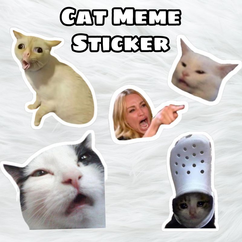 สติ๊กเกอร์ Funny Cat meme สําหรับวารสาร (ลามิเนต)
