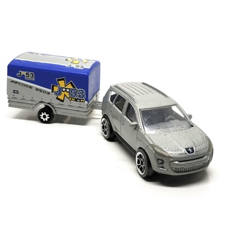 Majorette Peugeot 4007 + J53 Container Trailer - Silver Color /scale 1/64 (3 inches) no Package