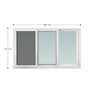 หน้าต่าง UPVC หน้าต่างUPVC บานเลื่อน S-F-S มุ้ง AZLE 180x110 สีขาว หน้าต่าง วงกบ ประตู หน้าต่าง WINDOW UPVC AZLE S-F-S 1