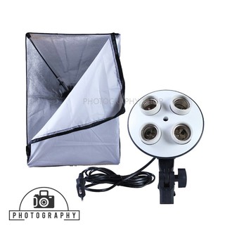 4Lamp light Stand Photo Lamp Bulb Holder Flash Umbrella Support Bracket ไฟสตูดิโอ