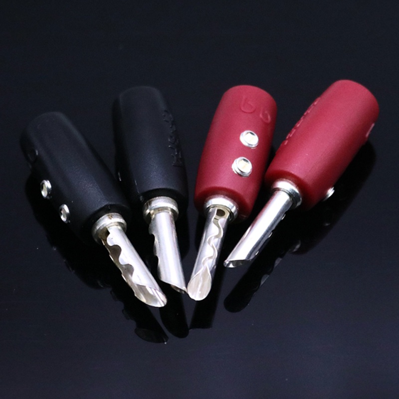 Hifi 4ps AQ  silver plated BFA Banana Connectors plugs  5mm for Hifi audio AMP CD player Speaker cab
