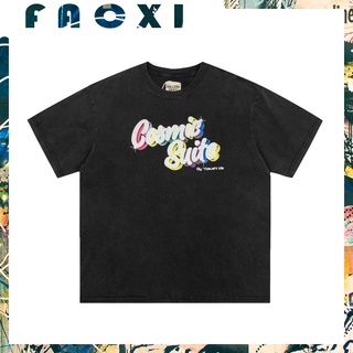 เสื้อยืดผ้าฝ้ายพิมพ์ลายขายดีเสื้อยืดแขนสั้น ผ้าฝ้าย พิมพ์ลายกราฟฟิค Gallery Deptshirt สีรุ้ง สไตล์ฮิปฮอป วินเทจ ขนาดใหญ่