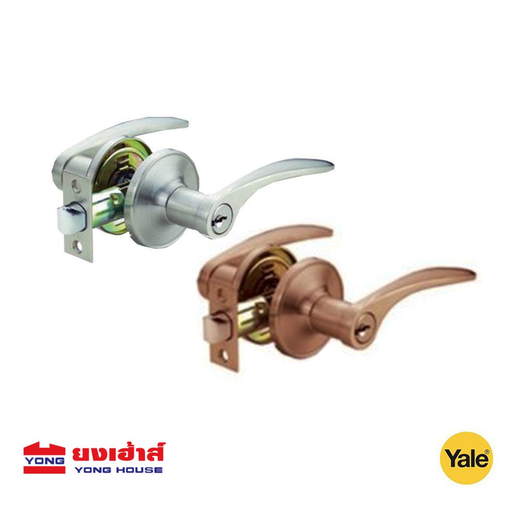 YALE กุญแจมือจับห้องทั่วไป L5327 US15 L5327US11AC ลูกบิดก้านโยก ลูกบิดเขาควาย L5327US สีทองแดงรมดำ ส