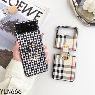 เคสมือถือ ลายสก๊อต พร้อมแหวนขาตั้ง สําหรับ Samsung Z Flip4 ZFlip3 ZFlip 2 Samsung Galaxy Z Flip1/2 3 4 5G