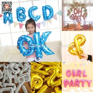ลูกโป่งตัวอักษร ฟอยล์อักษร A-Z ฟอยล์ & ขนาด 16 นิ้ว ลูกโป่งวันเกิด