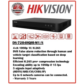 DS-7204HQHI-M1/S เครื่องบันทึกของ ฮิควิชั่น 4ช่อง ราคาถูก  รองรับกล้องสูงสุด4 ล้าน H.265 รองรับ4ระบบ HDTVI/AHD/CVI/CVBS