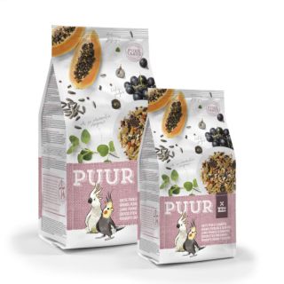 อาหารนกPUUR Large parakeet &amp; cockatoo 38+ gourmet ingredients, Complete food, Digest care+Feather care (750g)