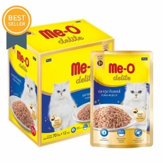 ( ยกลัง) Me-O delite มีโอ ดีไลท์ อาหารเปียกแมว ชนิดซอง 70g มี 48ซอง ยกลัง