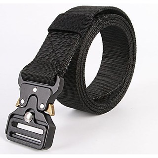 YUNO เข็มขัดแฟชั่น ผู้ชายแบบทหารล็อกอัตโนมัติ ทำจากผ้าไนลอนคุรภาพ Nylon Military Tactical Men Belt With Metal Buckle