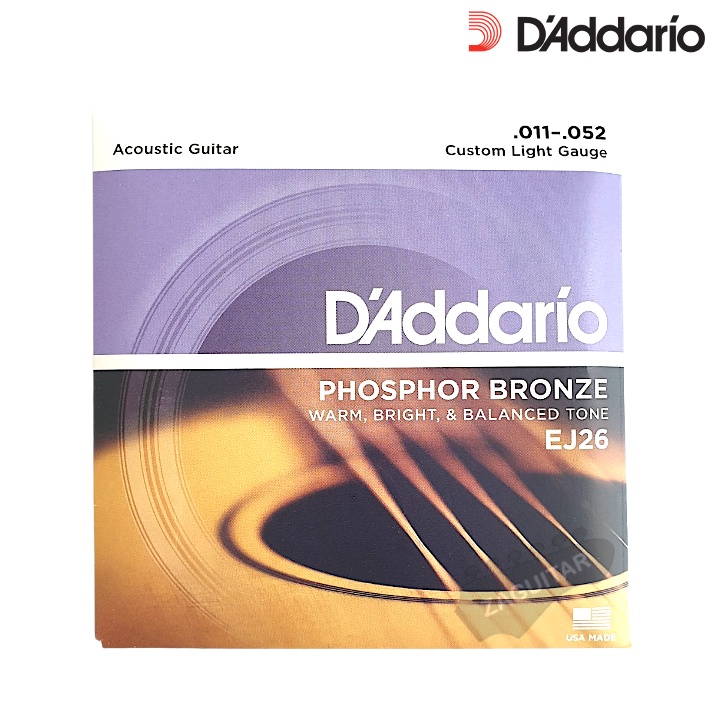 [EJ26] สายกีตาร์โปร่ง Daddario EJ26 ของแท้ USA. Phosphor Bronze