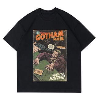 เสื้อยืดโอเวอร์ไซส์เสื้อยืด พิมพ์ลายการ์ตูน Gotham DC COMICS | เสื้อยืด พิมพ์ลาย VINTAGE JOKER Snack MOVIE GOTHAM | เสื้