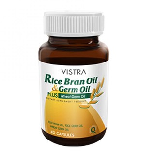 Vistra Rice Bran Oil&amp;Germ Oil Plus 40 แคปซูล *1 ขวด /น้ำมันรำข้าว​ วิสตร้า