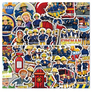 Z&amp;m❀ สติกเกอร์ Fireman Sam สําหรับติดตกแต่ง ❀ สติกเกอร์รูปลอก กันน้ํา ลายการ์ตูนอนิเมะ สําหรับของเล่น จํานวน 50 ชิ้น ต่อชุด