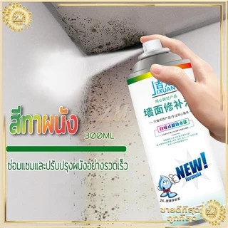 สีทาผนัง สีขาวทาภายใน ทาสีผนัง ซ่อมผนัง สีทาฝ้าเพดาน สีทาบ้านภายใน ครีมซ่อมผนัง คราบบนผนัง สเปรย์เดียวก็ขาว300ml