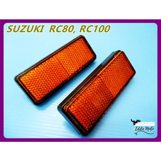 SUZUKI RC80 RC100 REFLECTOR "AMBER" LH&amp;RH FRONT SHOCK  // ทับทิมโช๊คหน้า ทับทิมสะท้อนแสง คุณภาพดีเยี่ยม