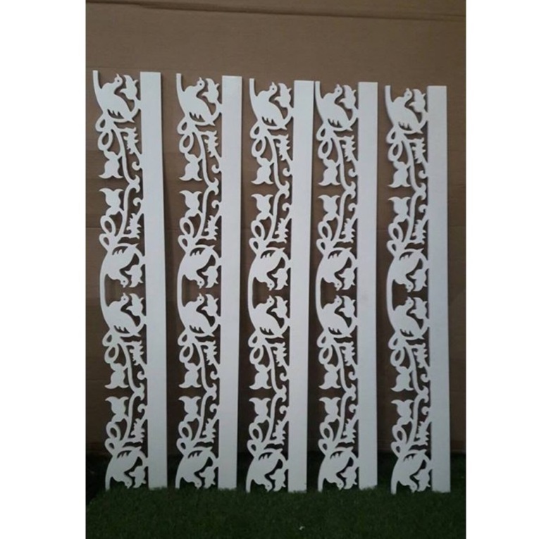 เชิงชายลายฉลุ นกน้อยกับดอกไม้ ขนาด12x100Cm.10ชิ้น/1เเพ็ค