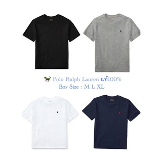 🇺🇸 เสื้อโปโล เสื้อยืดคอกลมแขนสั้น ปักม้าเล็ก รุ่นคลาสสิค 🐎Polo Ralph Lauren Boy size ของแท้   พร้อมส่ง