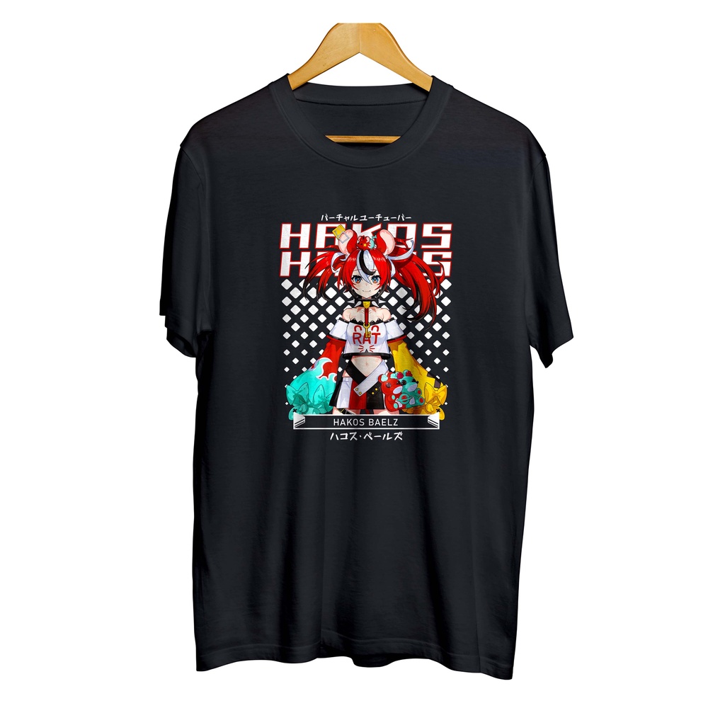 Hakos BAELZ อะนิเมะ vtuber distro เสื้อยืด - HOLOLIVE ENG วัสดุหวี 30s