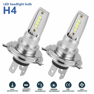 Pu- หลอดไฟหน้า LED H4 8 ดวง สว่างมาก ประหยัดพลังงาน สีขาว สําหรับรถยนต์ 2 ชิ้น ต่อชุด