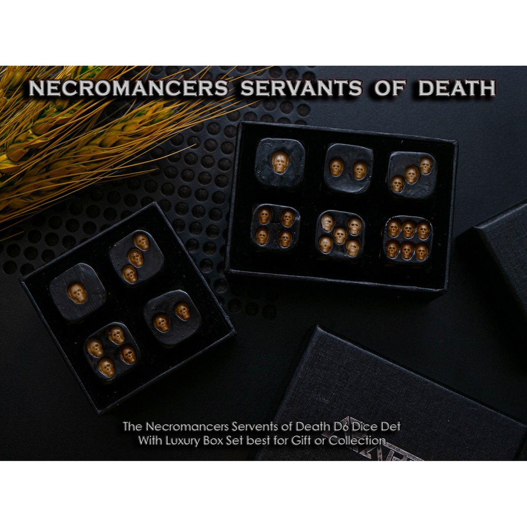Necromancers Servants Of Death D6 Dice Set | Reaper Skull Dice | Dungeons and Dragons Dice | DnD Dic