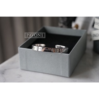 Pavone Jewelry กำไลข้อมือเงินแท้ กำไลข้อมืออักษรชื่อสลักคำว่า my better half ชุบทองคำขาว🤍(สีเงิน) (BL0020)