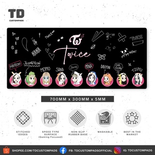 Twice Doodle แผ่นรองเมาส์เล่นเกม สีดํา (2 2022)