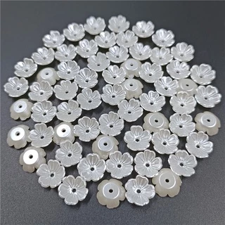 ลูกปัดไข่มุกเทียม อะคริลิค ABS สีขาว สําหรับทําเครื่องประดับ DIY 50 100 ชิ้น