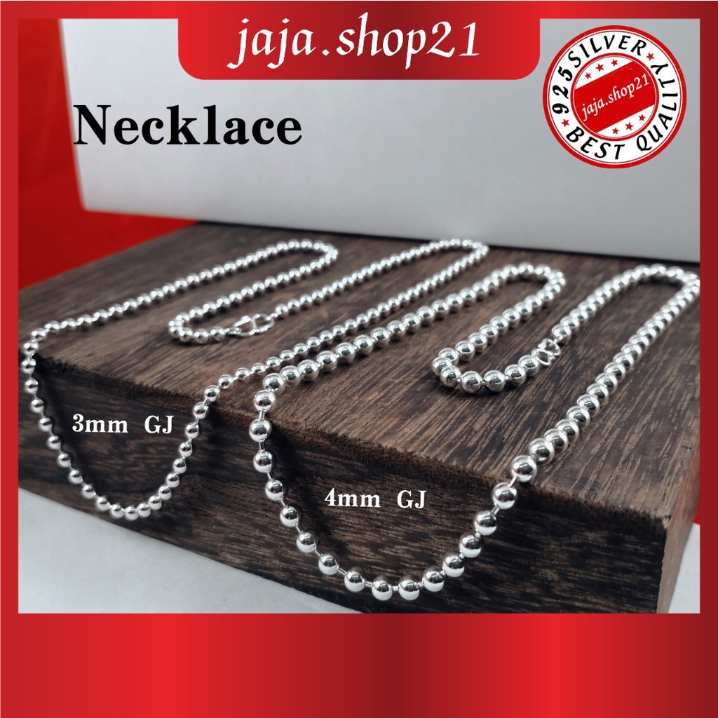 | โซ่สร้อยคอเงิน 925 GJ | สร้อยคอ 925 เงิน GJ | Rantai Leher GJ Perak 925