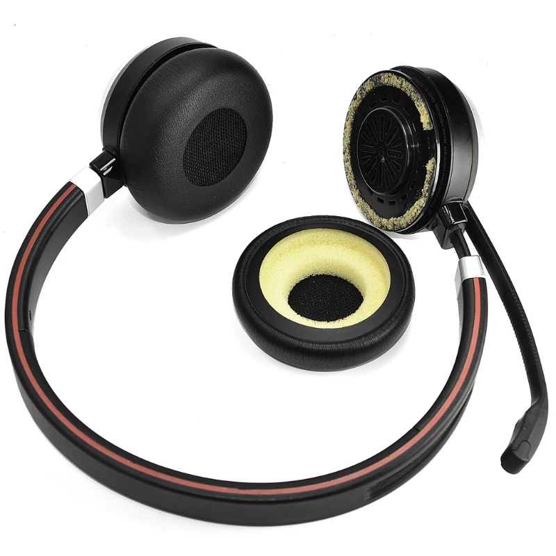 ปลอกหนังหุ้มหูฟังสําหรับ Jabra Evolve 20 20se 30 30II 40 65