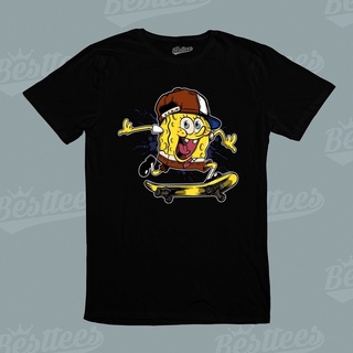 Tee เสื้อยืดชาย - Unseix Cool Gildan Tee Spongebob สเก็ตบอร์ดสเก็ตบอร์ดสเก็ตบอร์ด เสื้อยืดบอร์ดดิ้ง